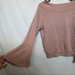 Express bell sleeve French terry sweater dusty rose  xs